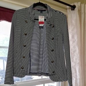Tommy Hilfiger Blue and White Striped Jacket